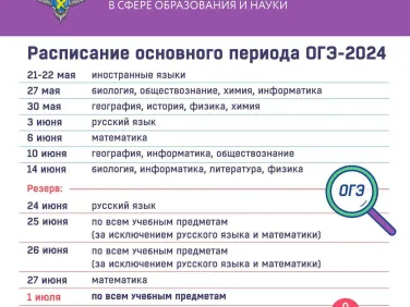 Расписания основного периода ОГЭ-2024 и ЕГЭ-2024
